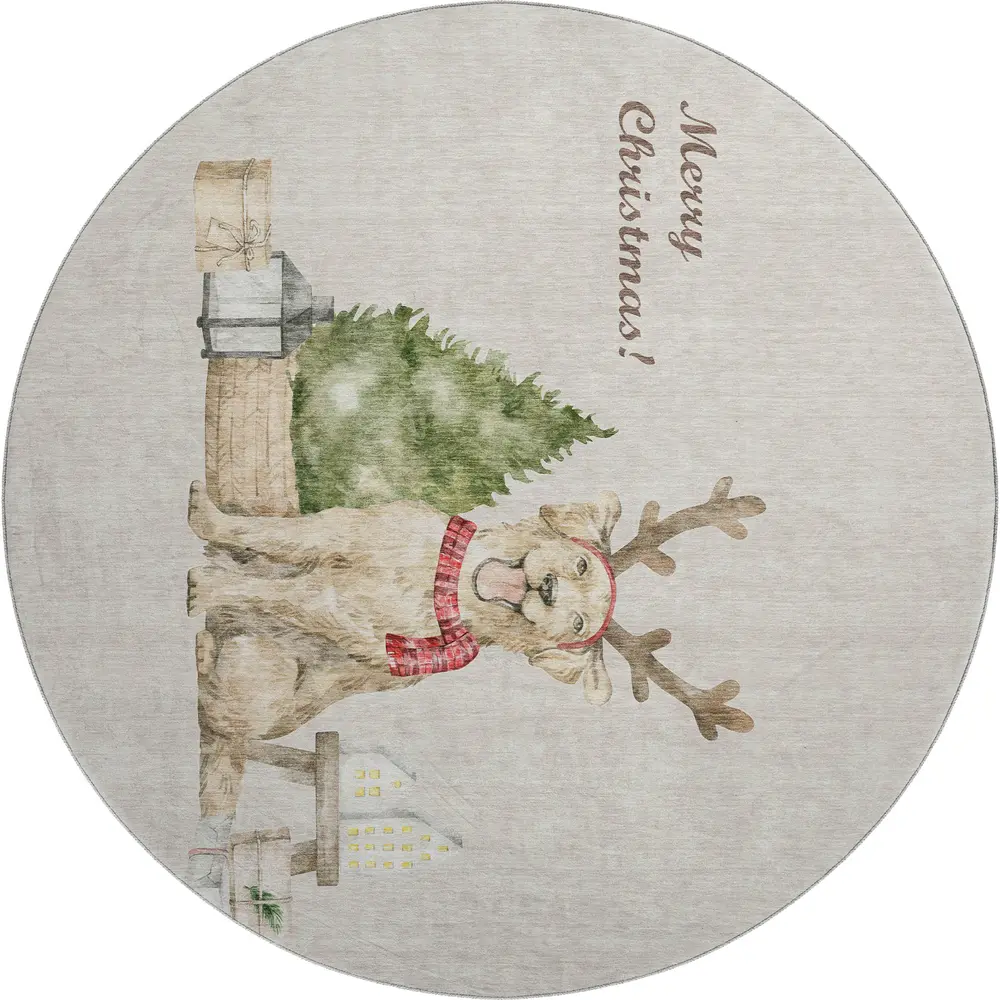 Merry & Bright MY8 Beige 8' x 8' Round