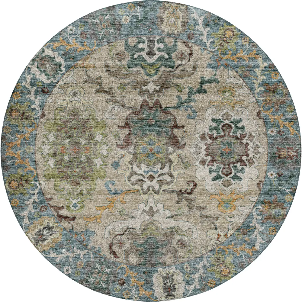 Silk Road SR5 Aqua 8' x 8' Round
