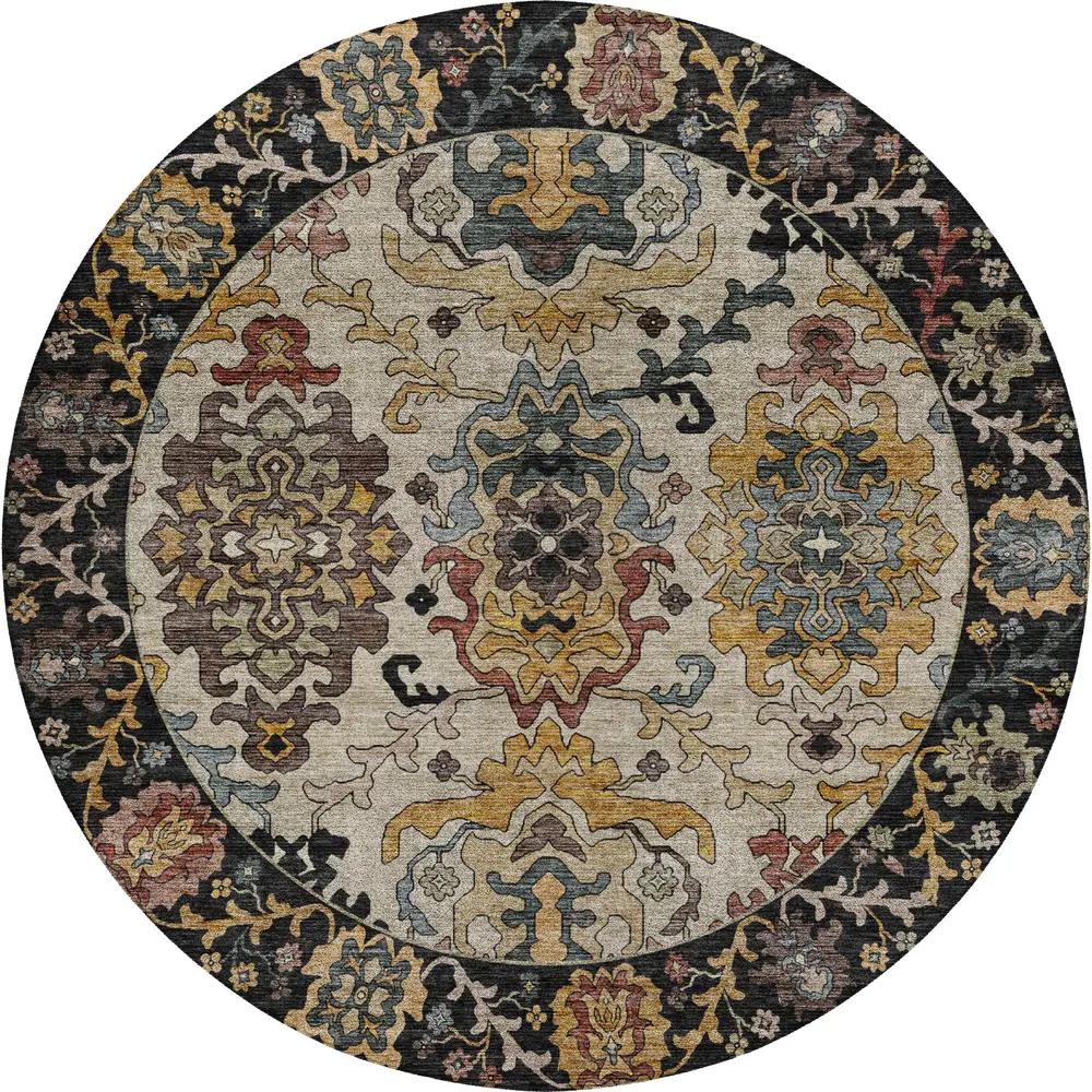 Silk Road SR5 Black 8' x 8' Round