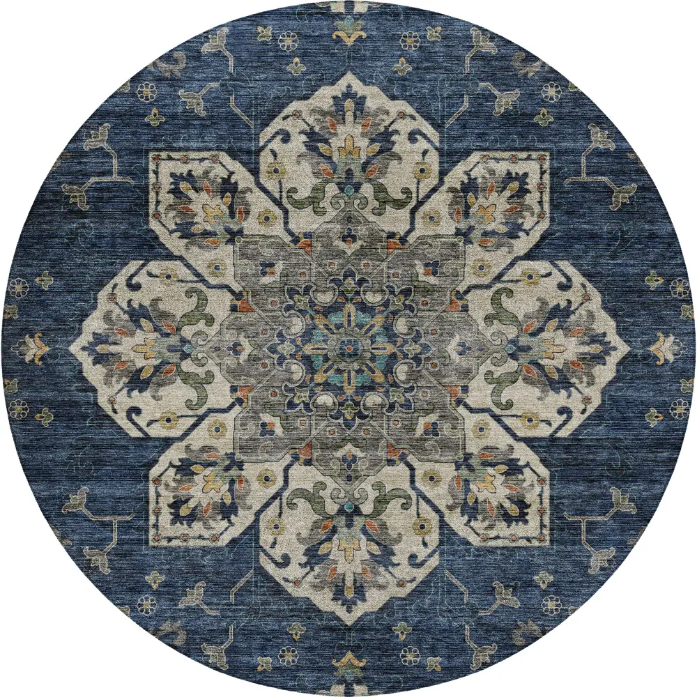 Silk Road SR6 Navy 8' x 8' Round