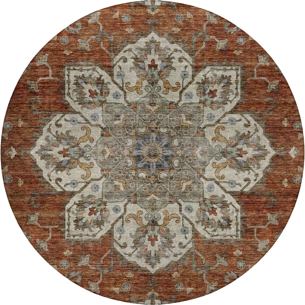 Silk Road SR6 Paprika 8' x 8' Round