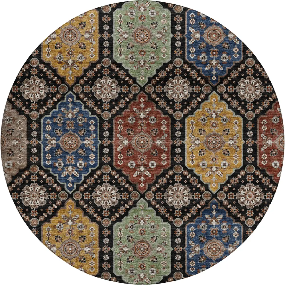 Silk Road SR7 Black 8' x 8' Round