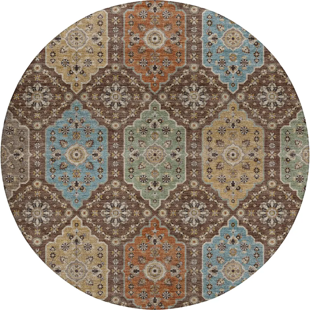 Silk Road SR7 Chocolate 8' x 8' Round