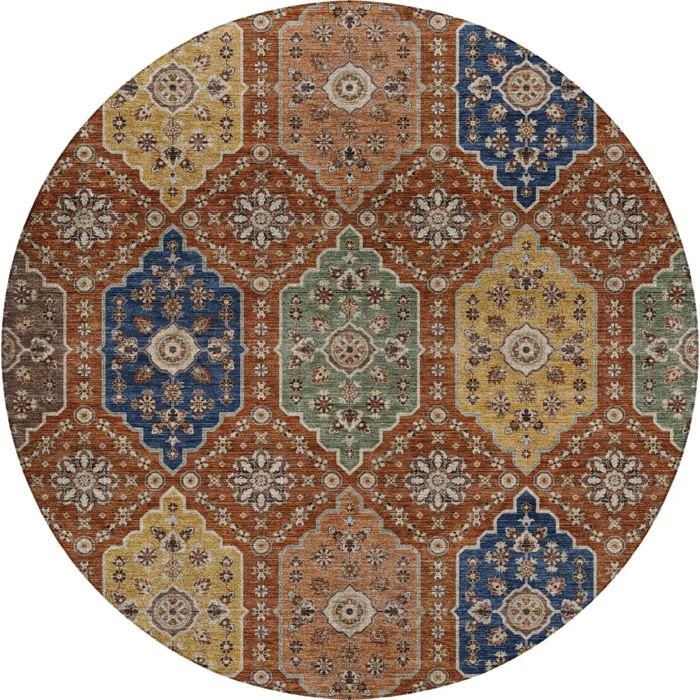 Silk Road SR7 Paprika 8' x 8' Round