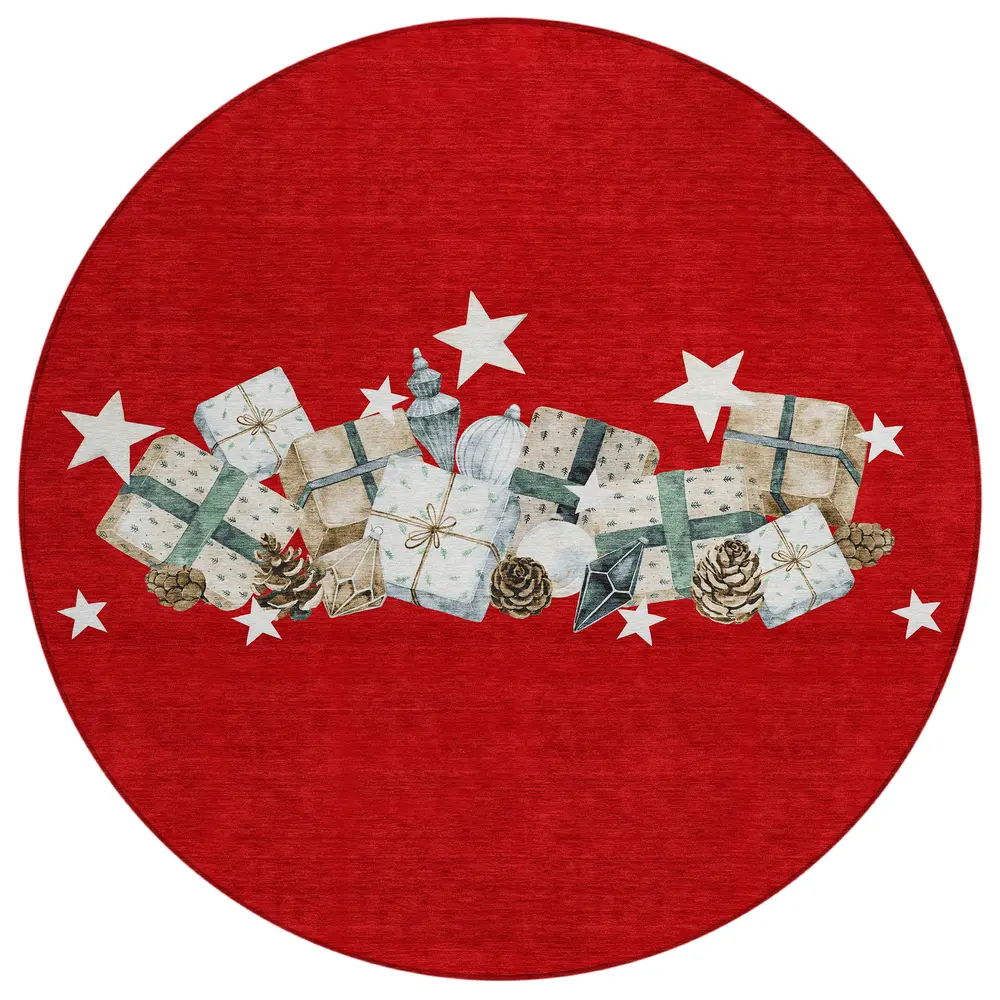 Wonderland WN33 Red 8' x 8' Round