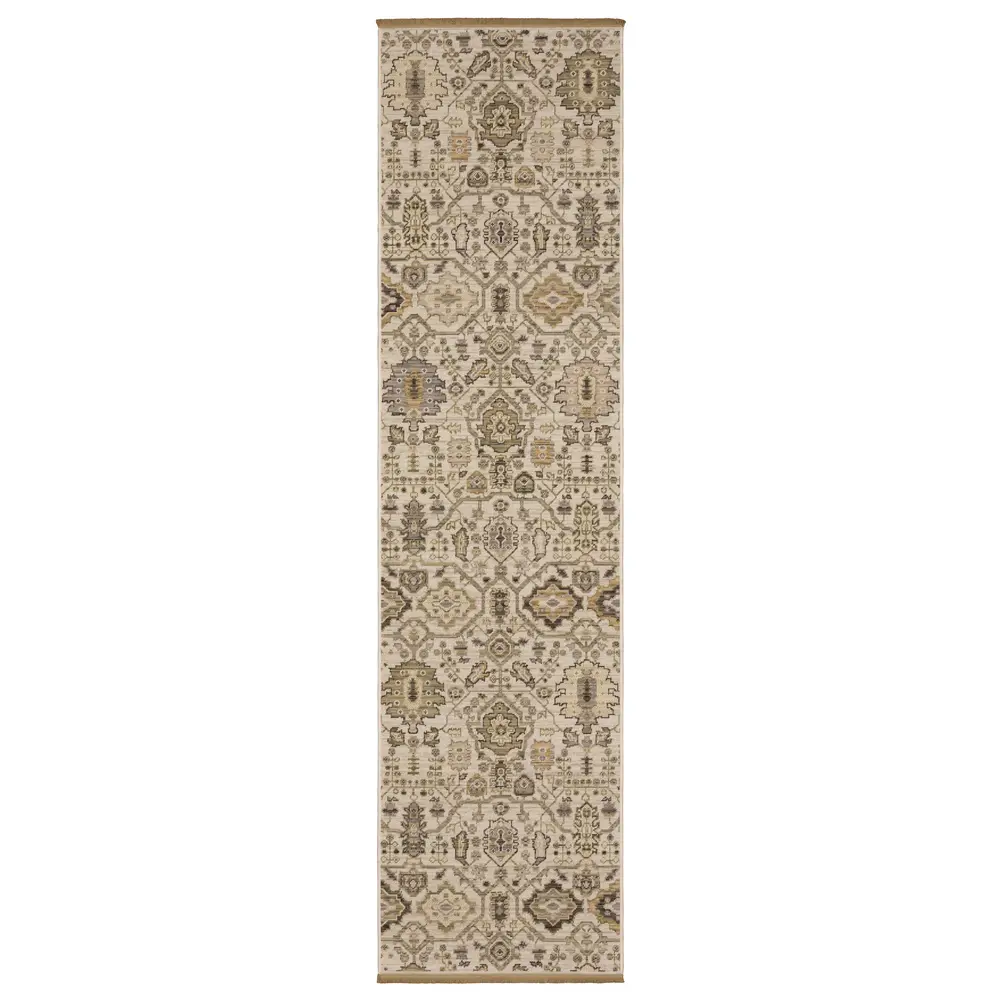 Acacia ACA16 Ivory/ Gold Indoor Area Rug - 2'6