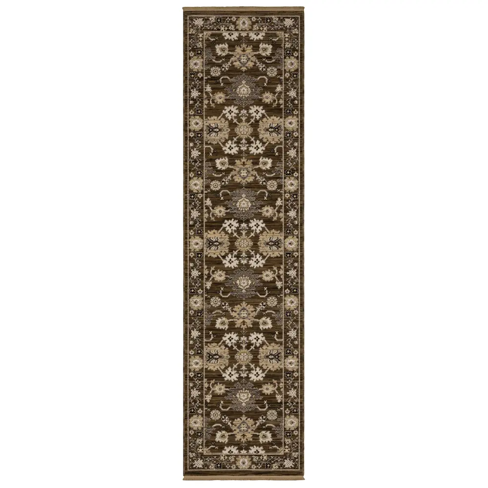 Acacia ACA01 Brown/ Tan Indoor Area Rug - 2'6