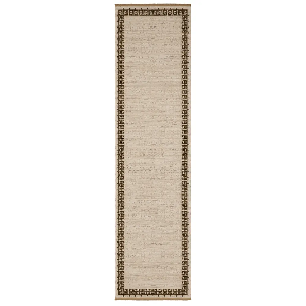 Acacia ACA02 Beige/ Brown Indoor Area Rug - 2'6