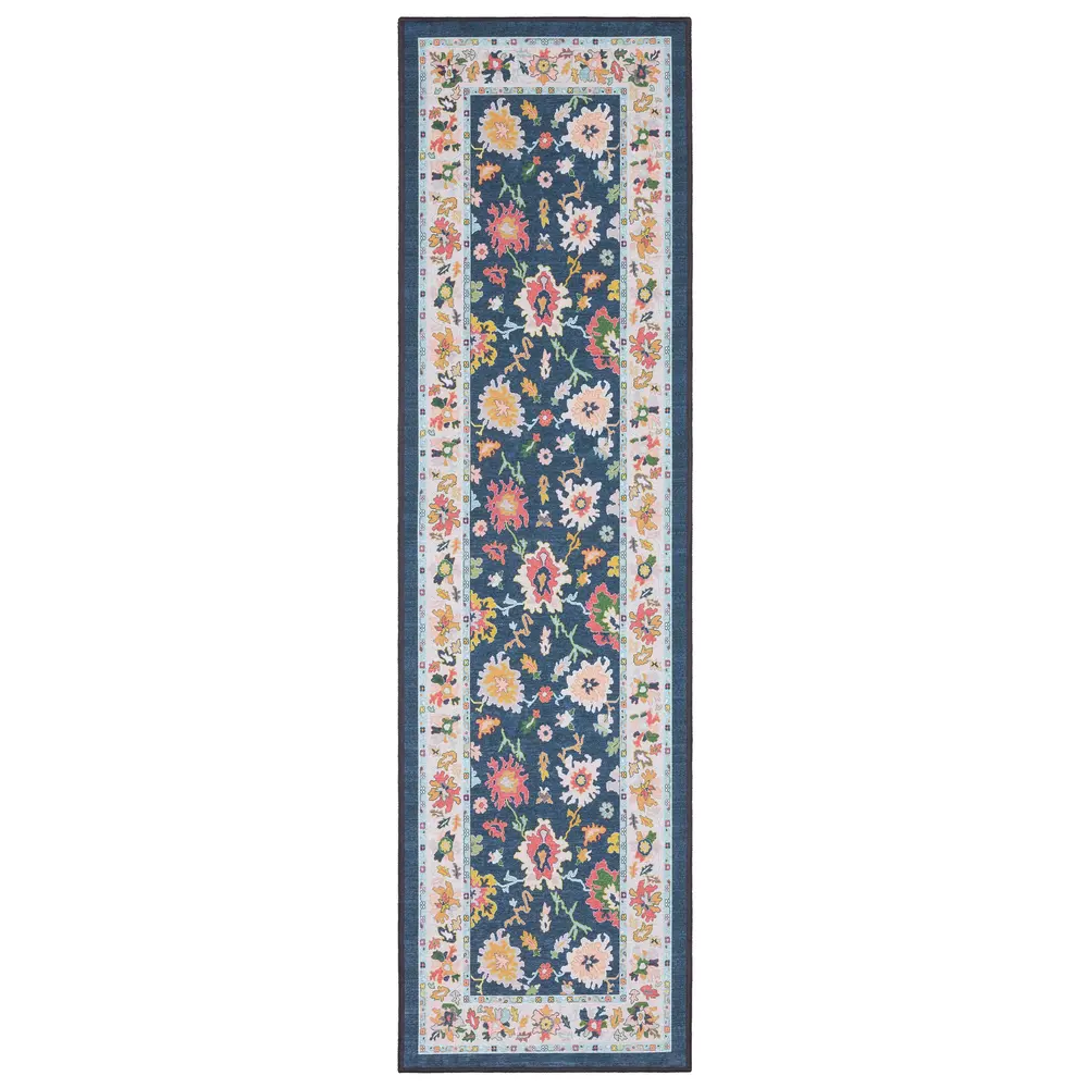 Addison ADD03 Blue/ Multi Indoor Area Rug - 2' x 7'