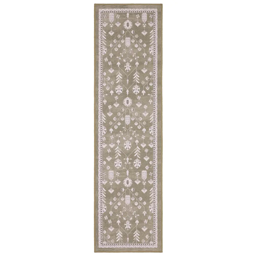 Addison ADD07 Brown/ Ivory Indoor Area Rug - 2' x 7'