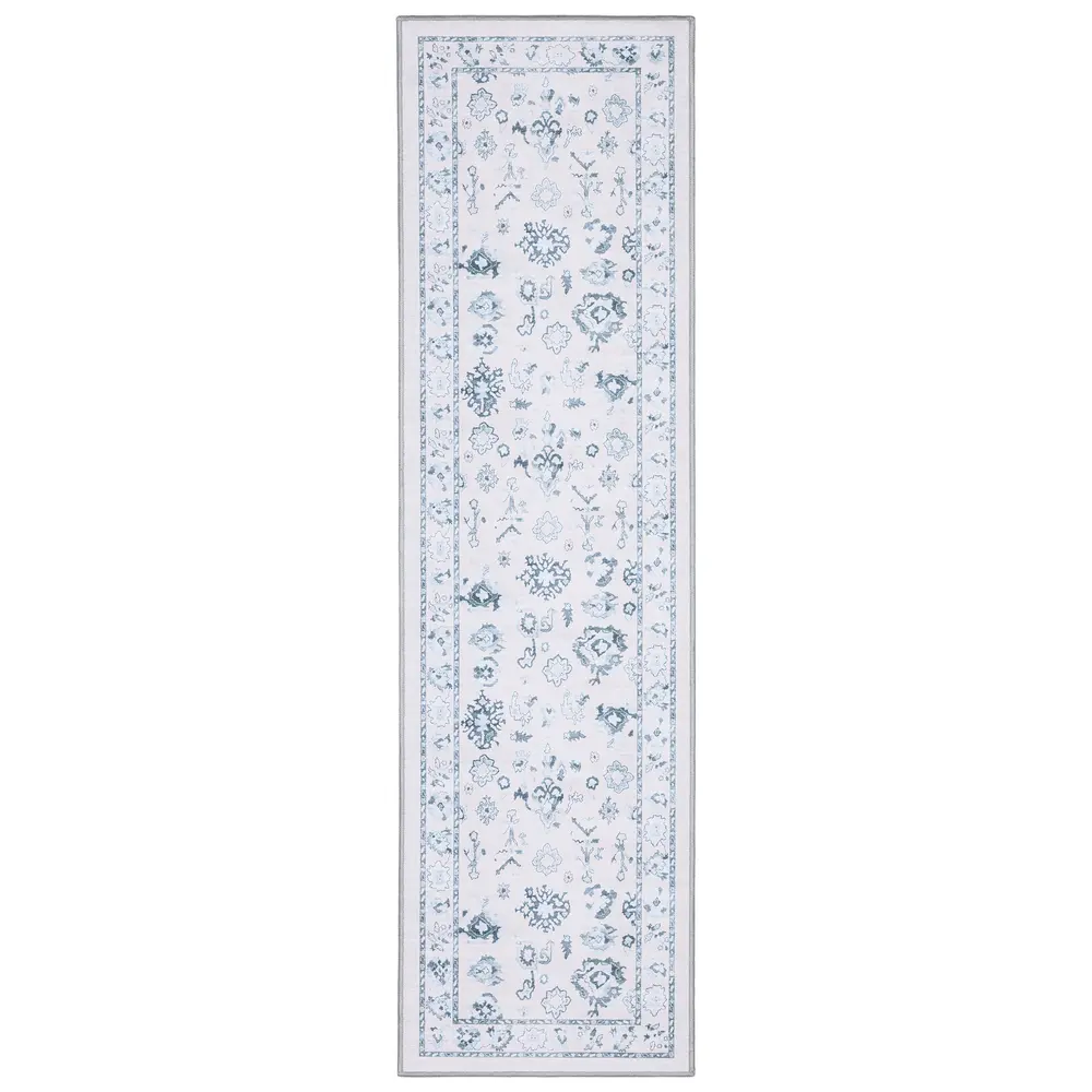 Addison ADD02 Ivory/ Blue Indoor Area Rug - 2' x 7'