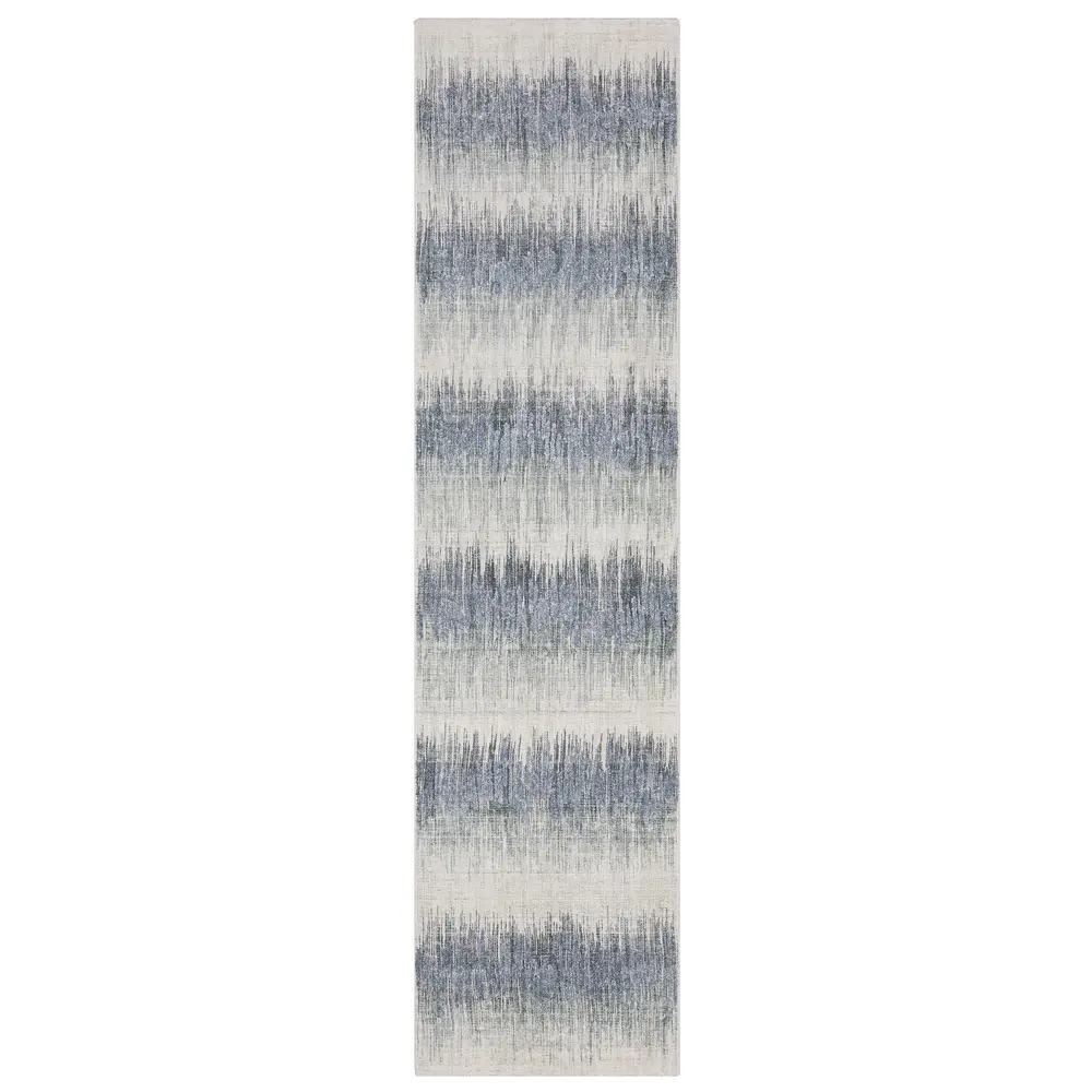 Clarke CLA06 Blue/ Ivory Indoor Area Rug - 2'6