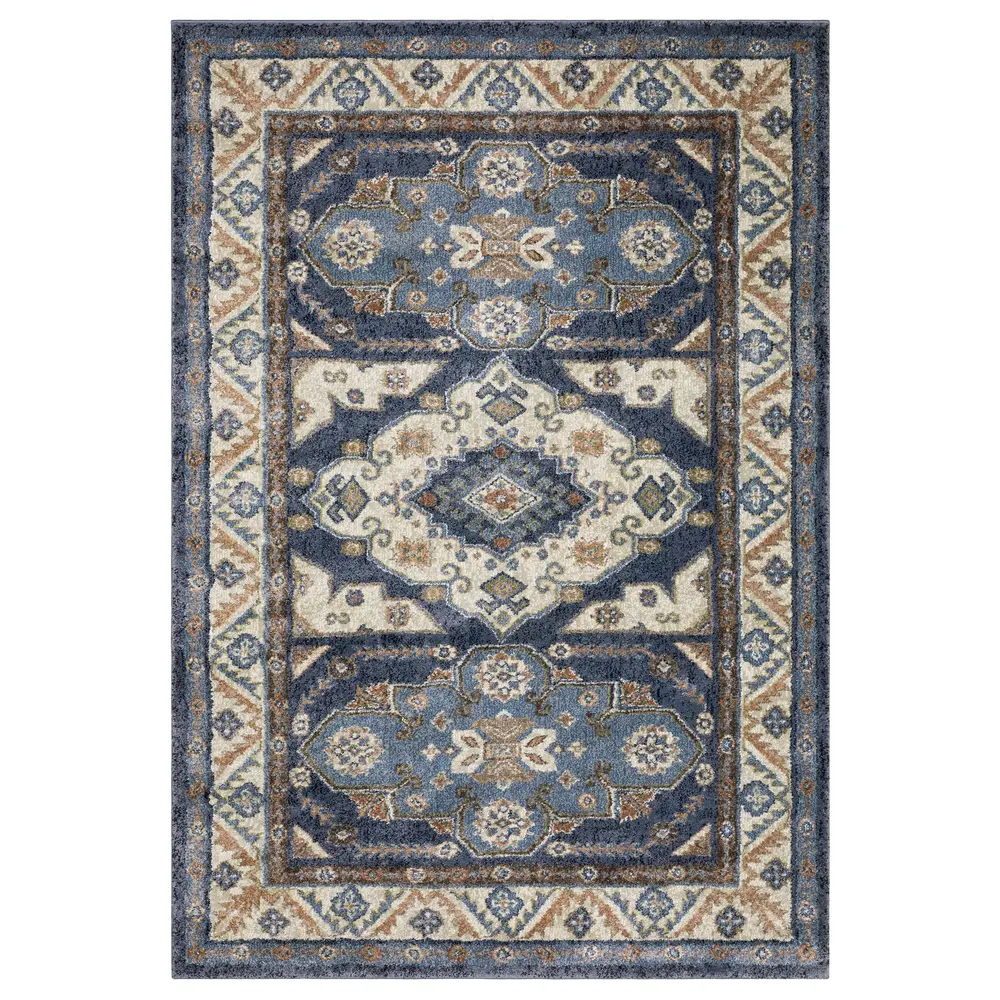 Gemma GEM02 Blue/ Rust Indoor Area Rug - 7'10