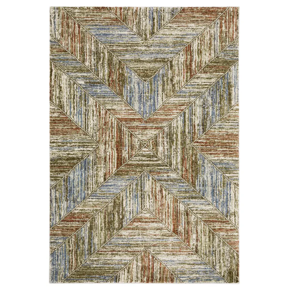 Gemma GEM04 Blue/ Rust Indoor Area Rug - 2'3