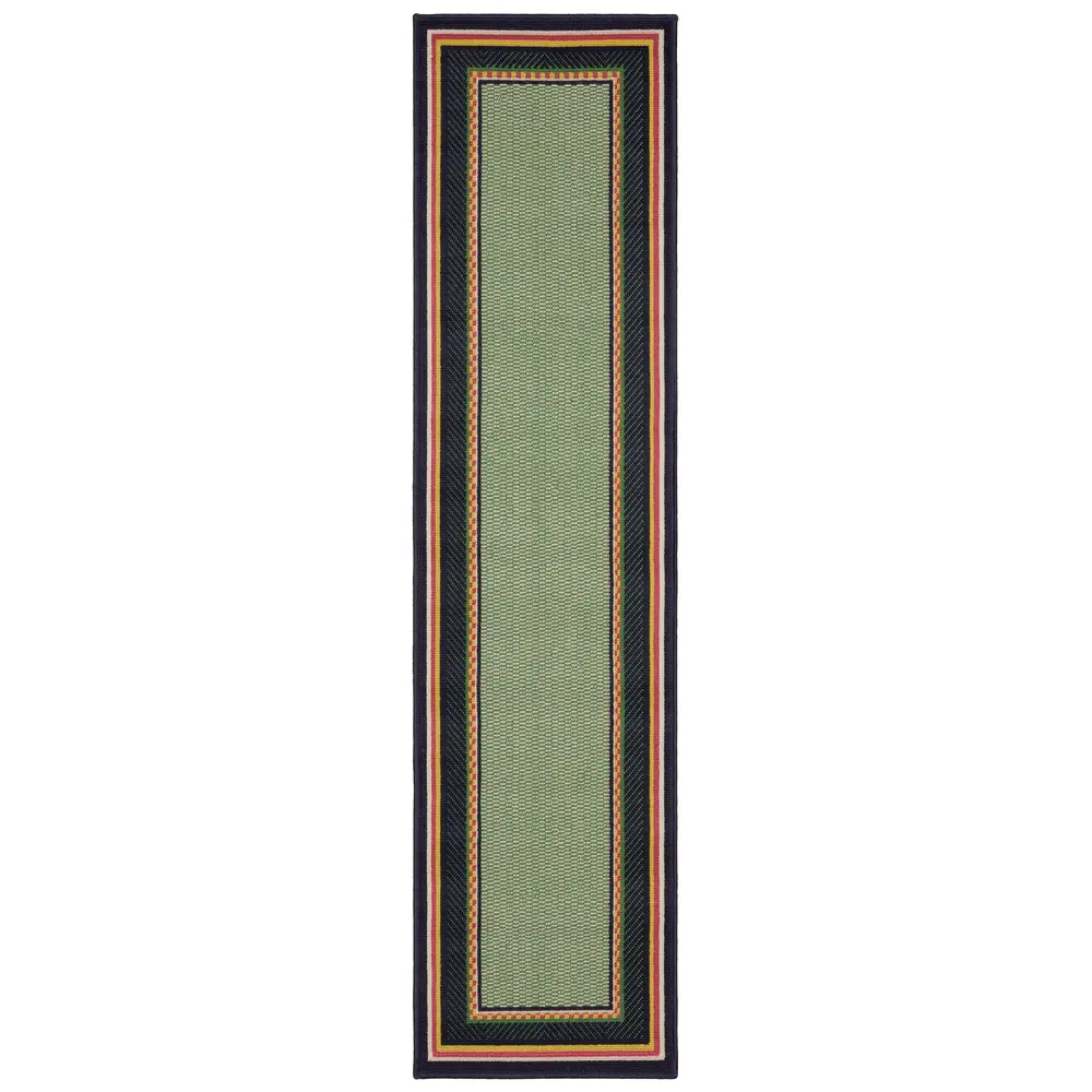 Havana HAV03 Green/ Navy Indoor/Outdoor Area Rug - 1'10