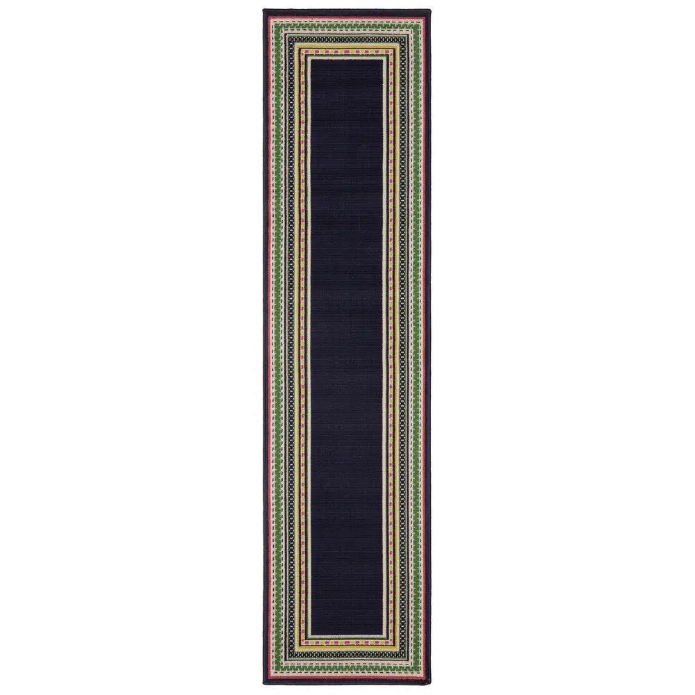 Havana HAV06 Navy/ Multi Indoor/Outdoor Area Rug - 1'10