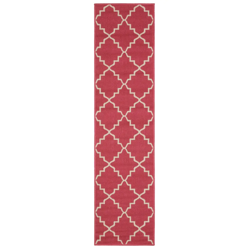 Havana HAV11 Pink/ Ivory Indoor/Outdoor Area Rug - 1'10