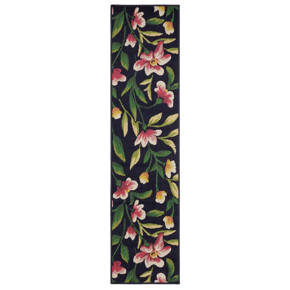 Havana HAV12 Navy/ Multi Indoor/Outdoor Area Rug - 1'10