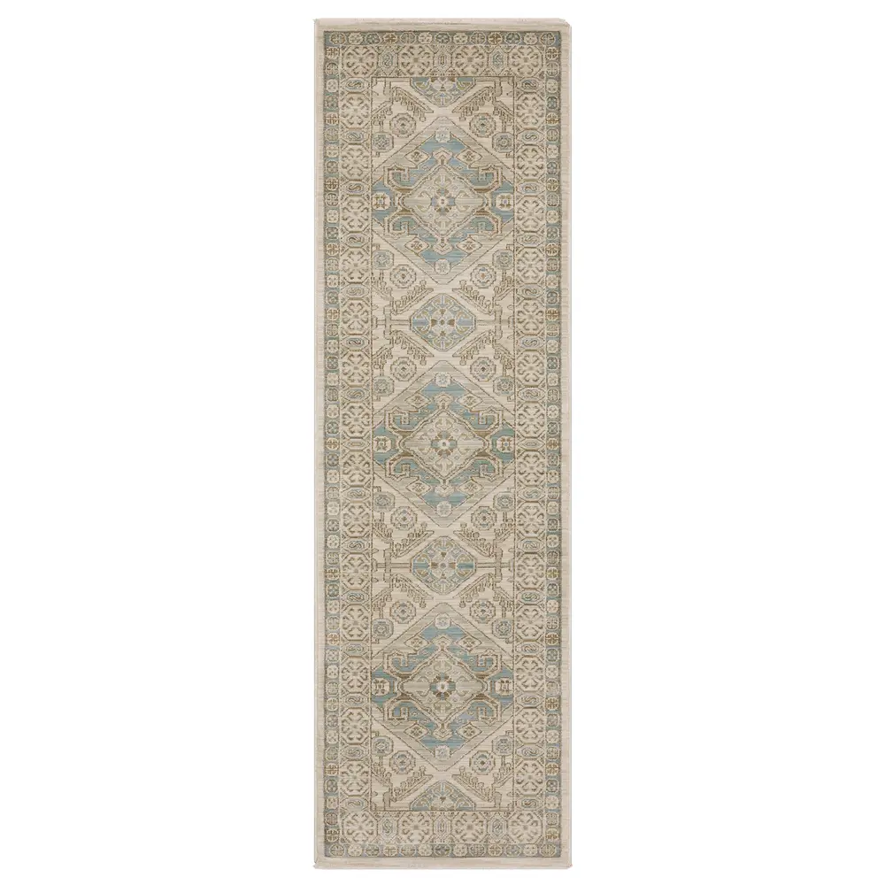 Maeve MAE05 Beige/ Teal Indoor Area Rug - 2'3