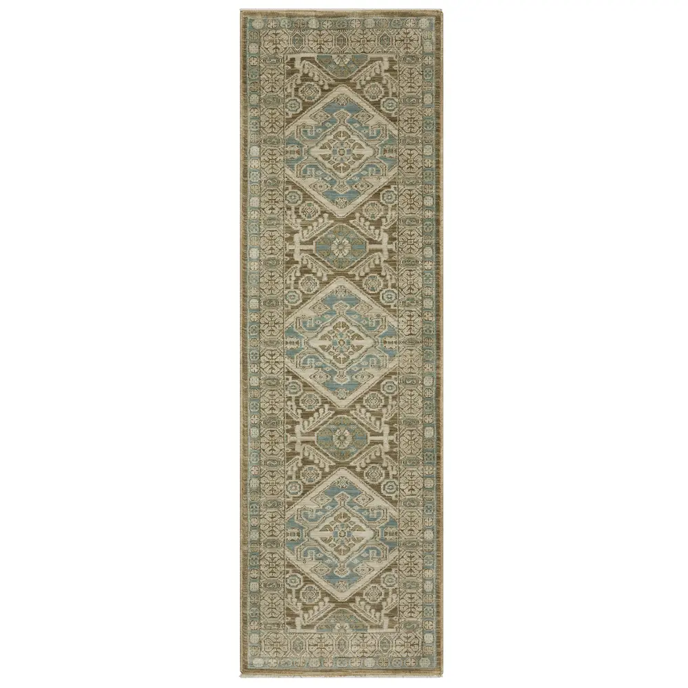 Maeve MAE08 Brown/ Blue Indoor Area Rug - 2'3
