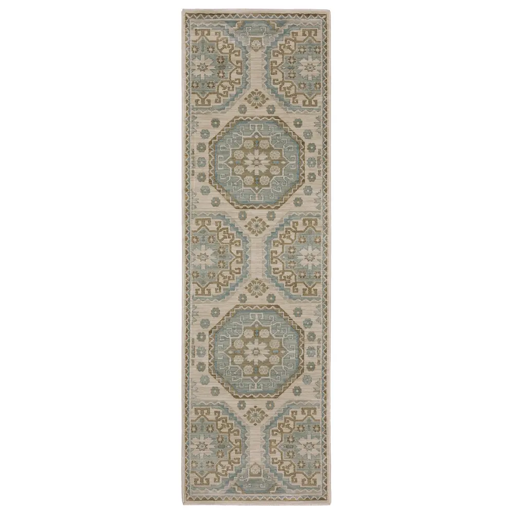 Maeve MAE03 Beige/ Teal Indoor Area Rug - 2'3
