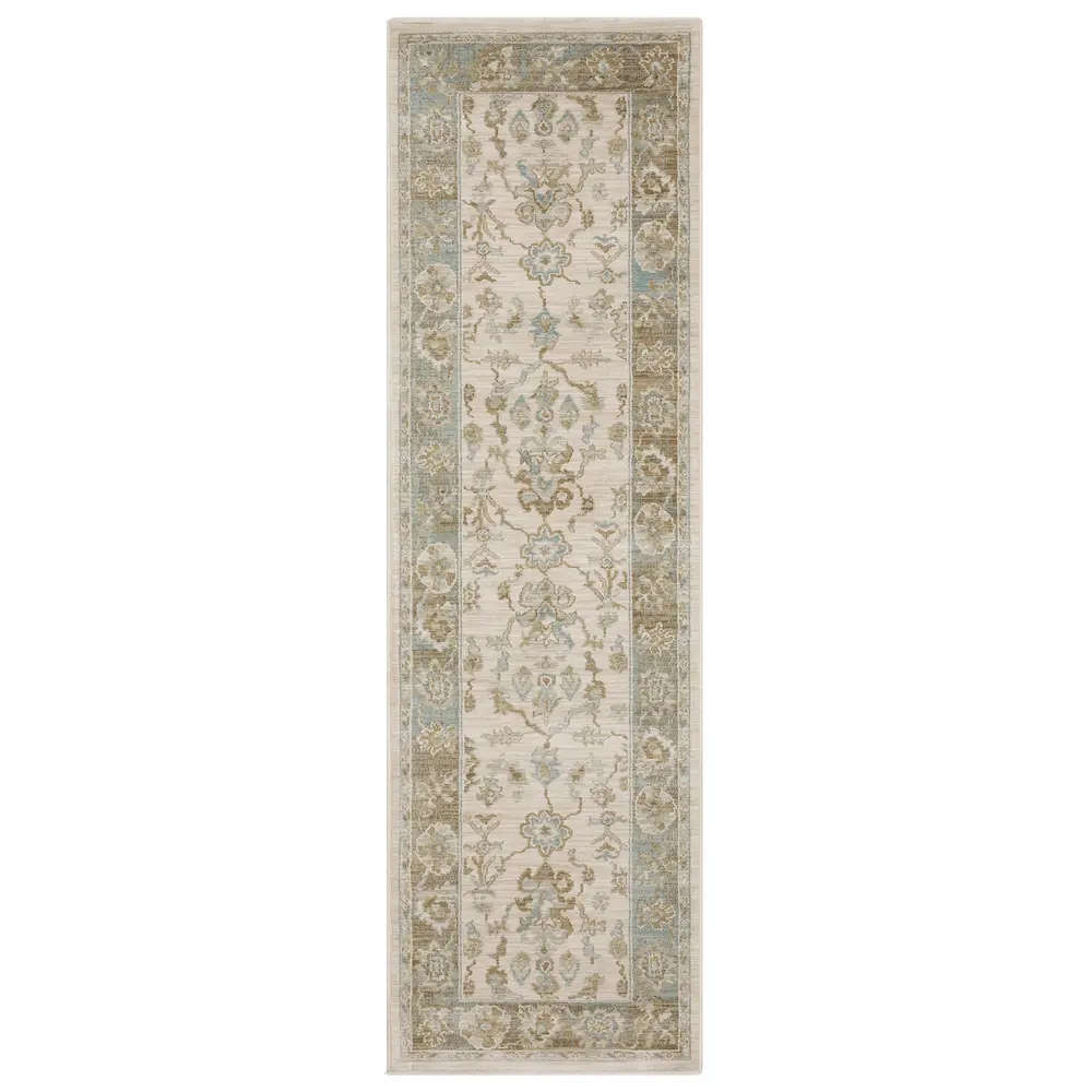 Maeve MAE10 Beige/ Teal Indoor Area Rug - 2'3