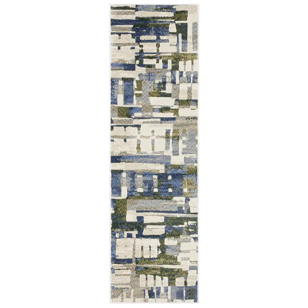 Tisdell TIS01 Blue/ Green Indoor Area Rug - 2'3