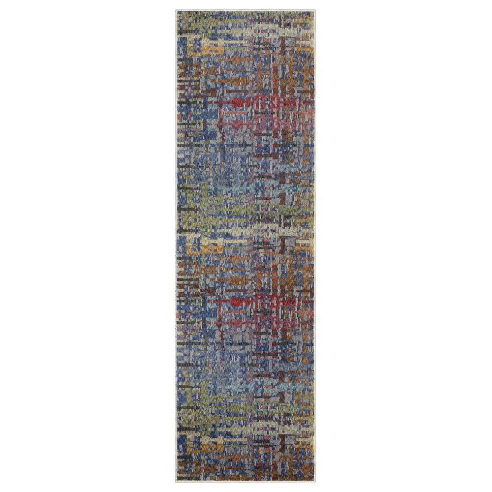 Tisdell TIS03 Blue/ Multi Indoor Area Rug - 2'3