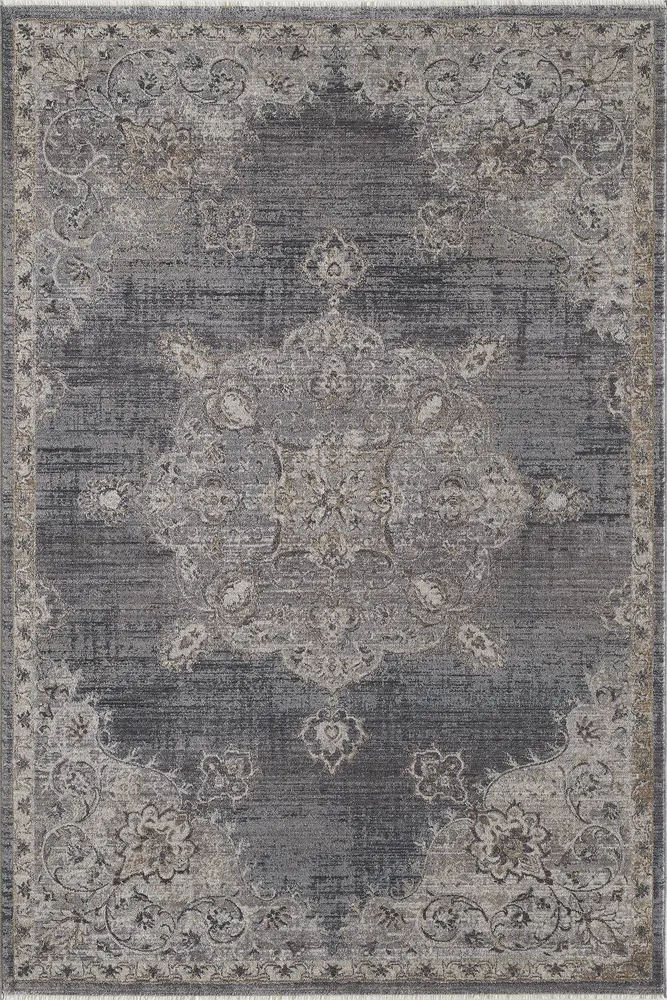 Adele 8805 Grey Blue Serafina Machine Woven Performance Area Rug