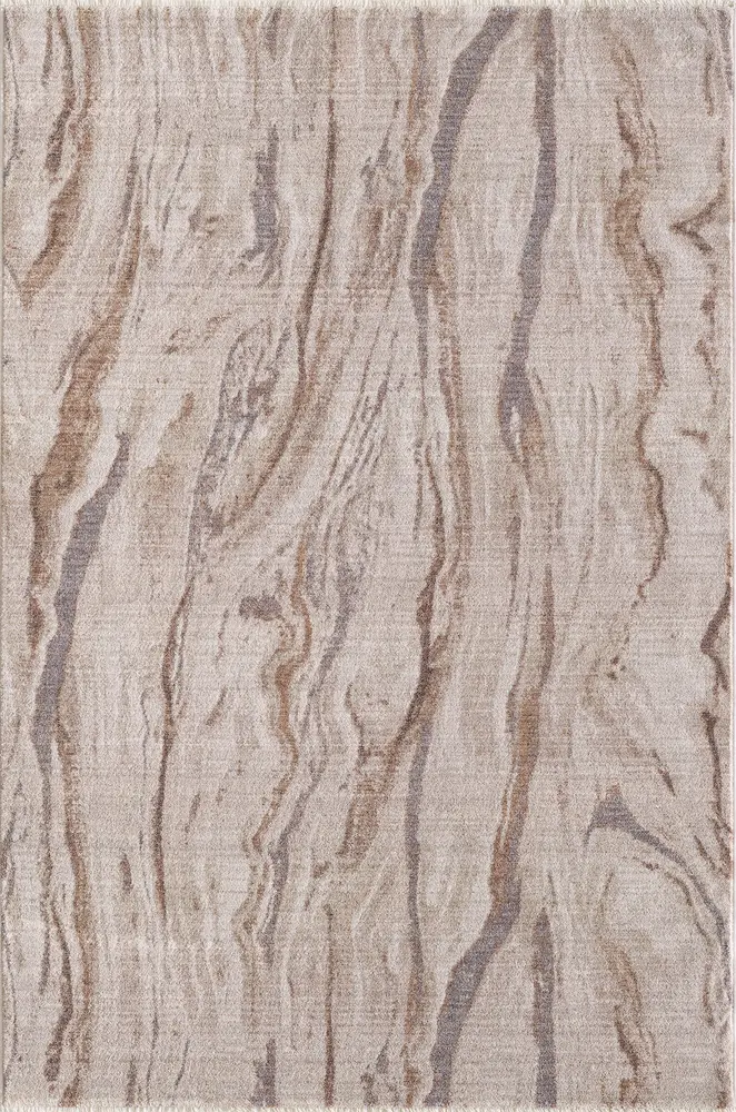 Adele 8812 Ivory Beige Stone Machine Woven Performance Area Rug