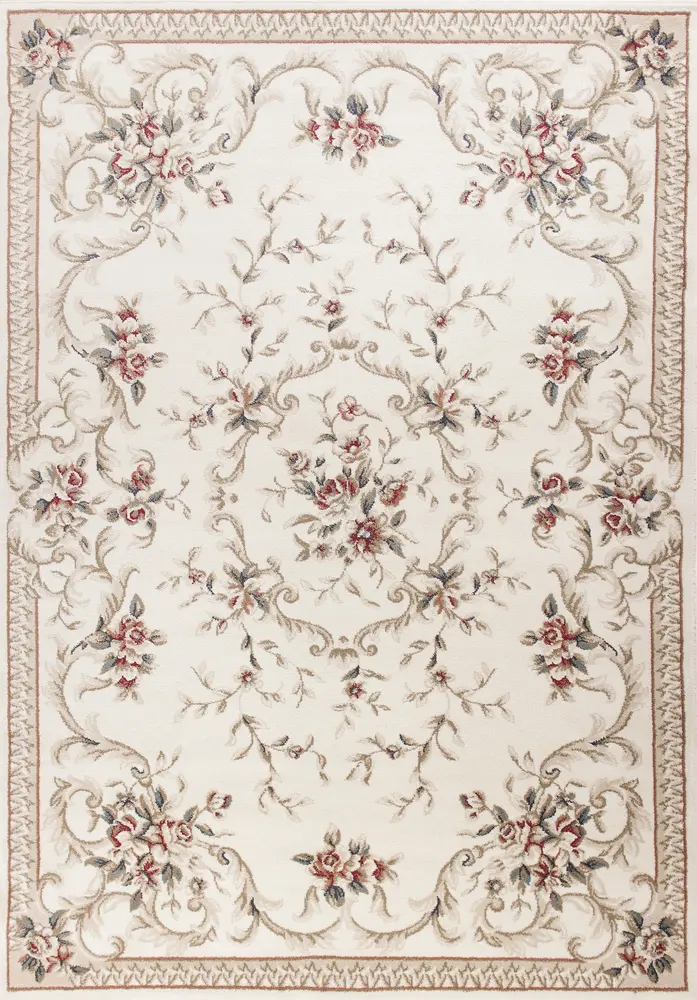Avalon 5606 Ivory Aubusson Machine Woven Performance Area Rug