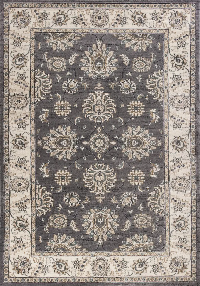 Avalon 5608 Grey/Ivory Kashan Machine Woven Performance Area Rug