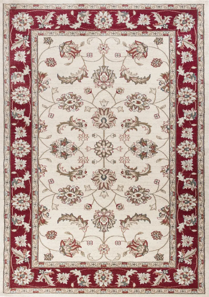 Avalon 5613 Ivory/Red  Mahal Machine Woven Performance Area Rug