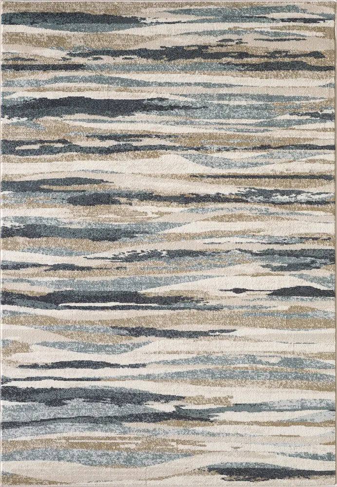 Avalon 5620 Ivory/Blue Landscapes Machine Woven Performance Area Rug
