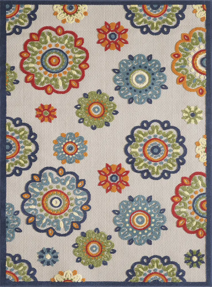 Calla 6934 Ivory Suzani Machine Woven Performance Area Rug