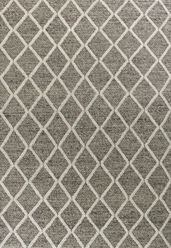 Cortico 6162 Dark Grey Diamonds Handwoven Area Rug