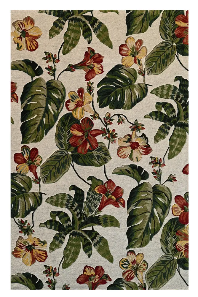 Cove 3001 Ivory Tropical Island Hand Tufted Area Rug