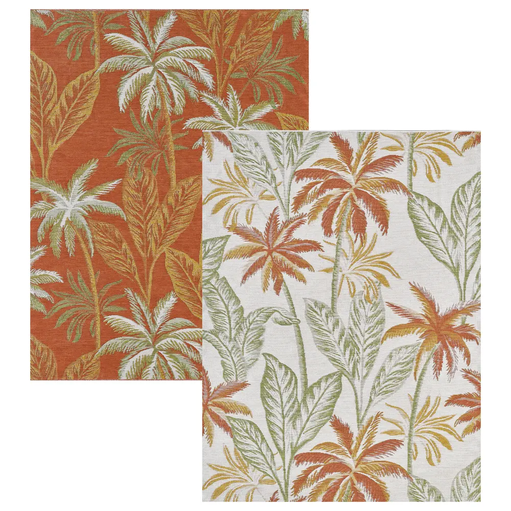 Dahlia 1407 Ivory/Rust Paradise  Machine Woven Performance Area Rug