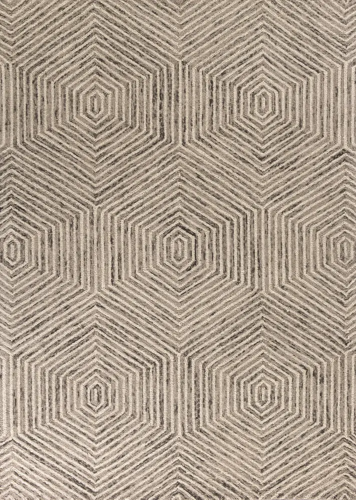 Gramercy 1607 Ivory Honeycomb Hand Tufted Area Rug