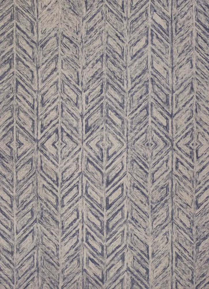 Gramercy 1611 Blue Hither Herringbone Hand Tufted Area Rug