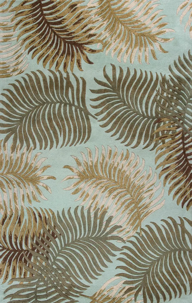 Havana 2612 Aqua Fern View Hand Tufted Area Rug