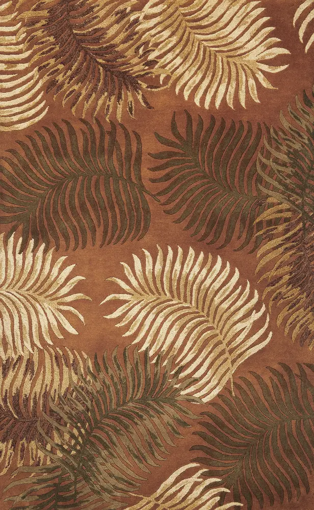 Havana 2623 Rust Fern View Hand Tufted Area Rug