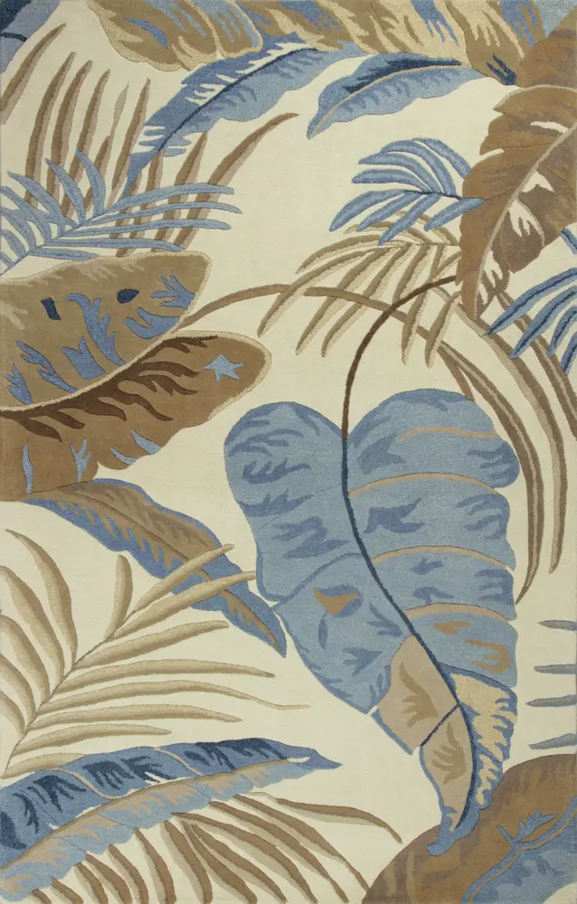 Havana 2624 Ivory/Blue Rainforest Hand Tufted Area Rug