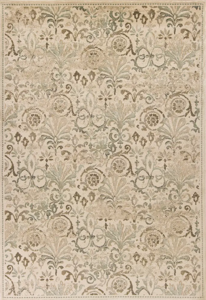 Heritage 9355 Ivory Florence Machine Woven Performance Area Rug