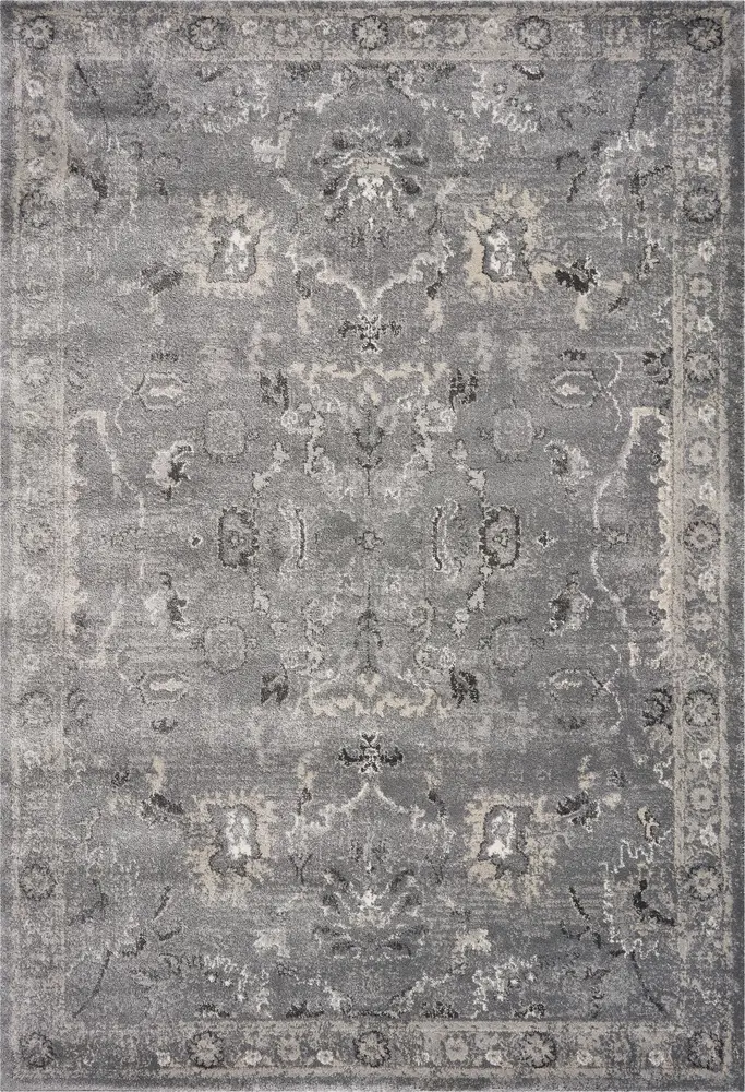 Hue 4708 Grey Farrah Machine Woven Performance Area Rug