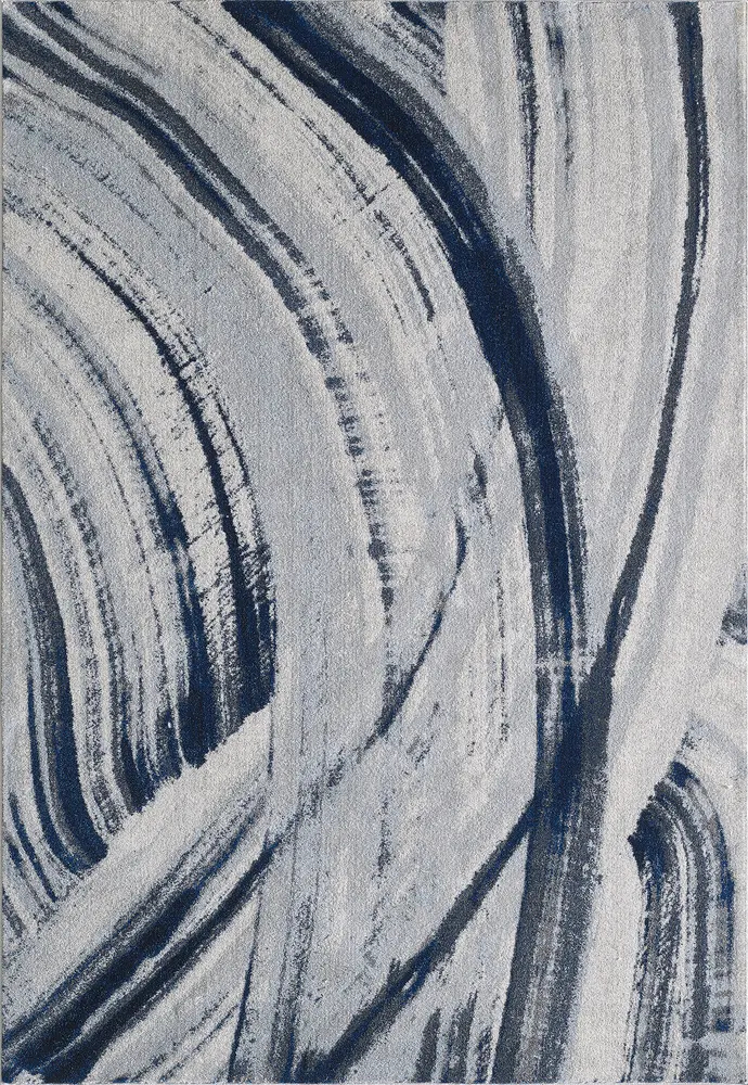 Illusions 6219 Ivory/Blue Elements Machine Woven Performance Area Rug