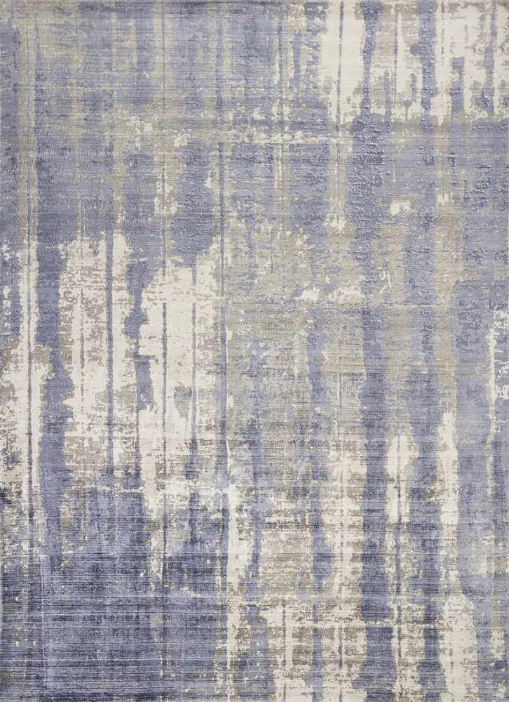 Indulge 0802 Grey/Blue Drizzle Hand Loomed Area Rug
