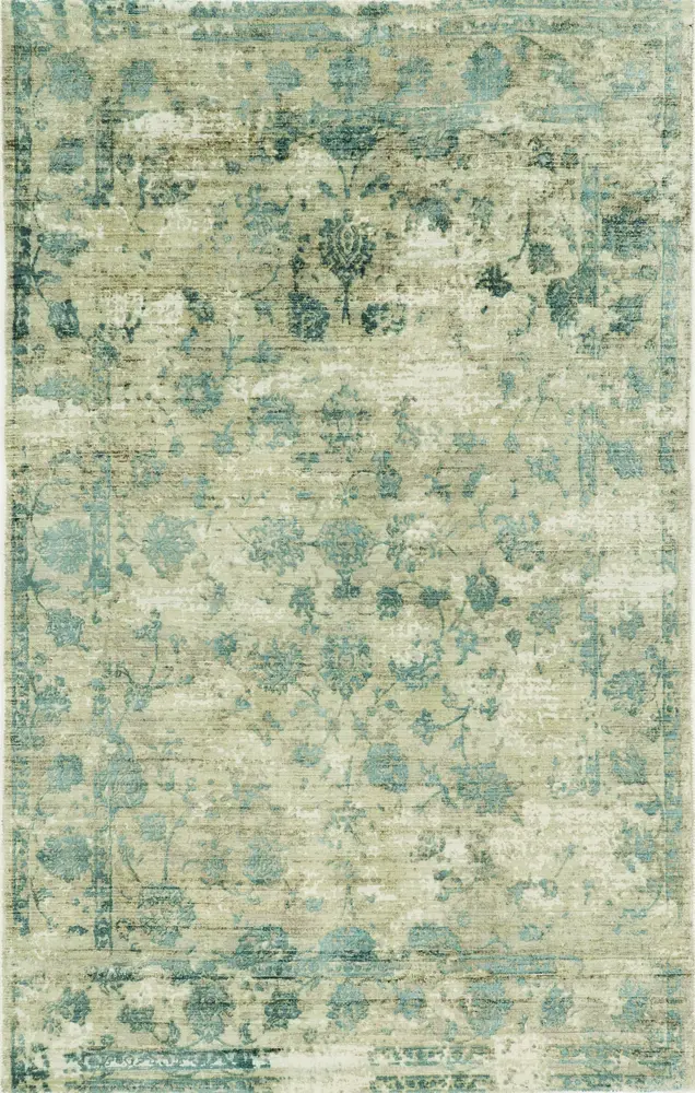 Indulge 0805 Sand/Blue Elegance Hand Loomed Area Rug