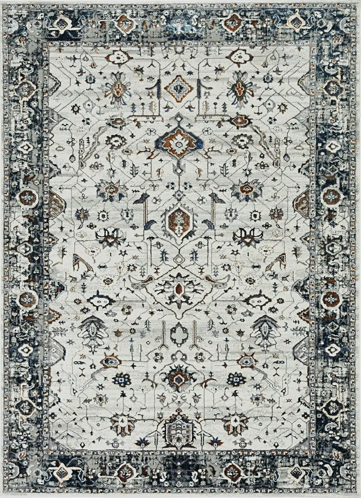Inspire 7500 Ivory/Grey Empera Machine Woven Performance Area Rug