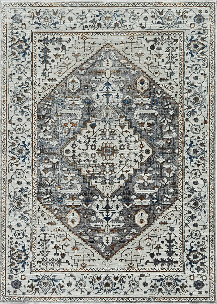 Inspire 7501 Grey Parisian Machine Woven Performance Area Rug